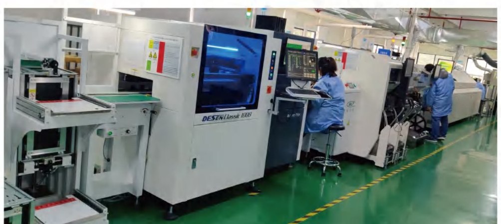 SMT line 1 — DESEN Classic 1008 placement station with inline conveyor and operator at Youlai's Changsha factory