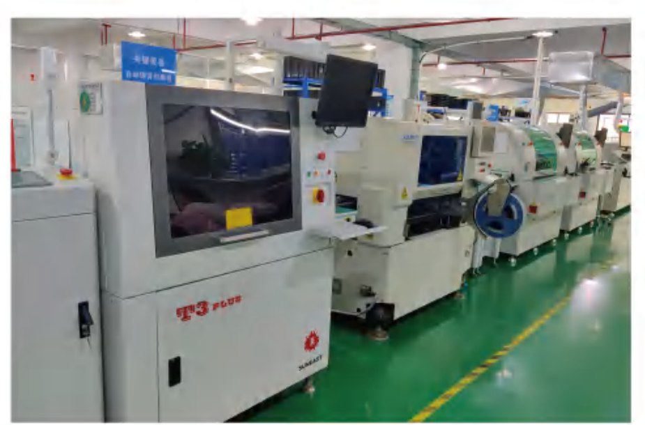 SMT line 2 — SUNEAST T3 PLUS solder paste printer feeding pick-and-place stages