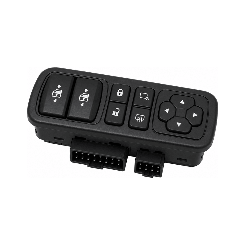 EDK-908 door and window control switch — a driver's-door panel switch with window-lift rockers, central-lock, mirror-select and mirror-adjust keys